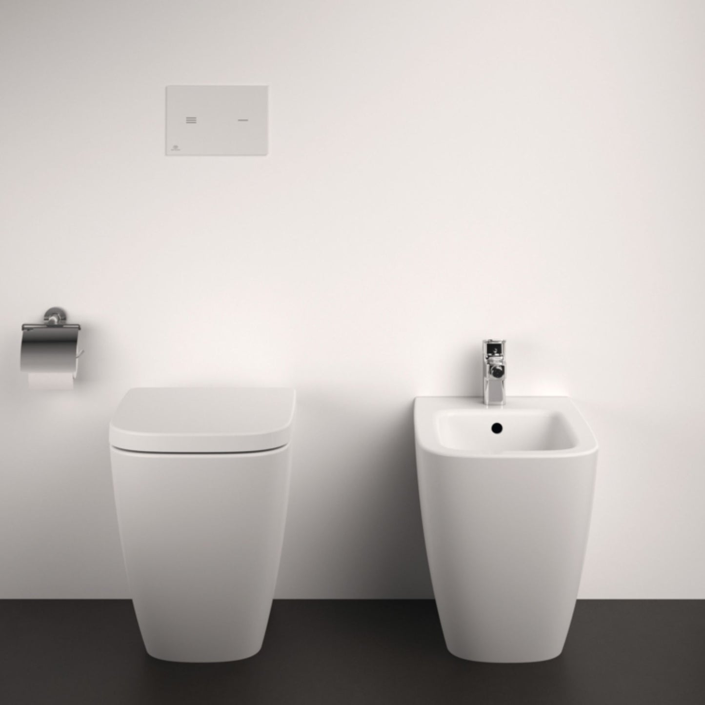 IDEAL STANDARD I.LIFE B VASO BIANCO A TERRA RimLS+ UNIVERSALE wc water bagno filoparete