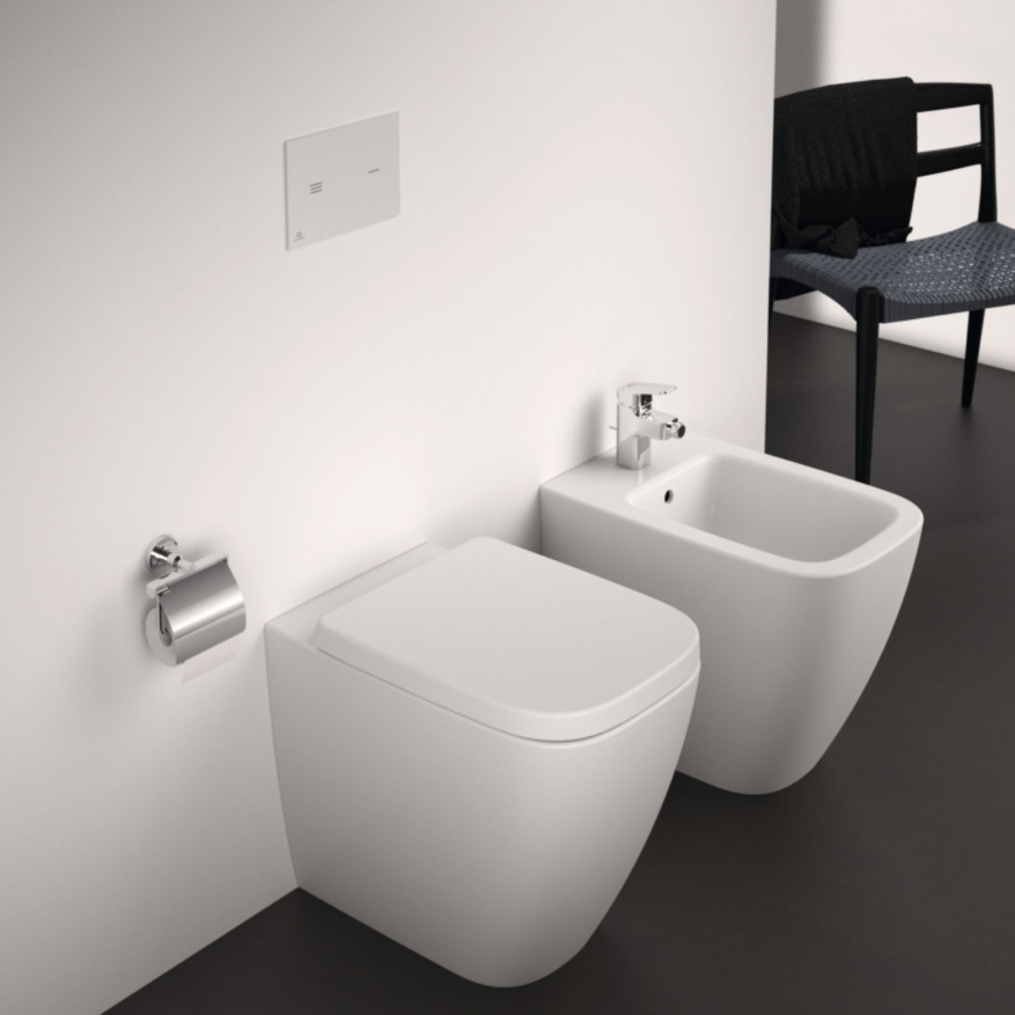 IDEAL STANDARD I.LIFE B VASO BIANCO A TERRA RimLS+ UNIVERSALE wc water bagno filoparete