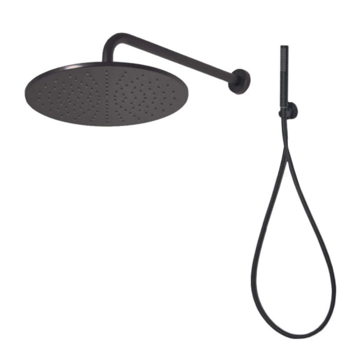 IDEAL STANDARD IDEALRAIN KIT DOCCIA LIGHT NERO 5Pz Braccio, Soffione, Doccetta, Raccordo e Tubo