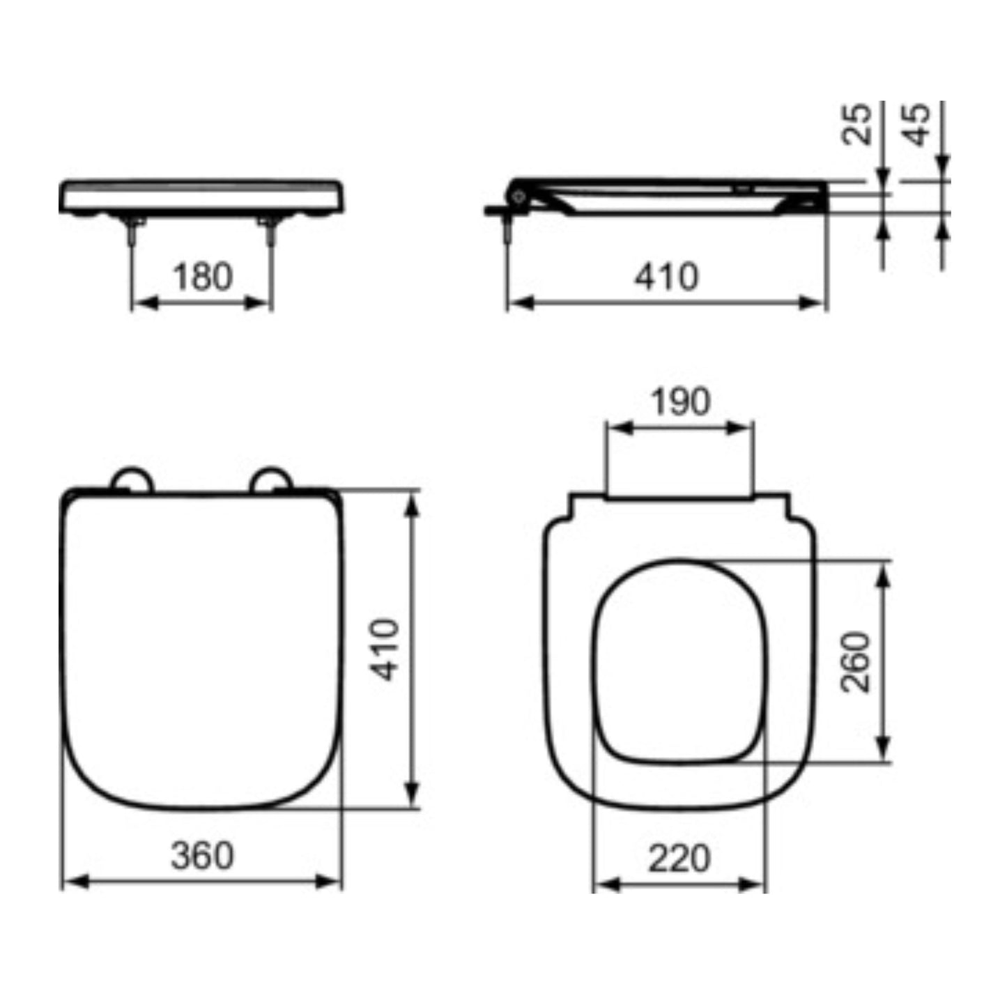 IDEAL STANDARD IS I.LIFE S SEDILE BIANCO AVVOLGENTE A CHIUSURA NORMALE per vaso wc bagno