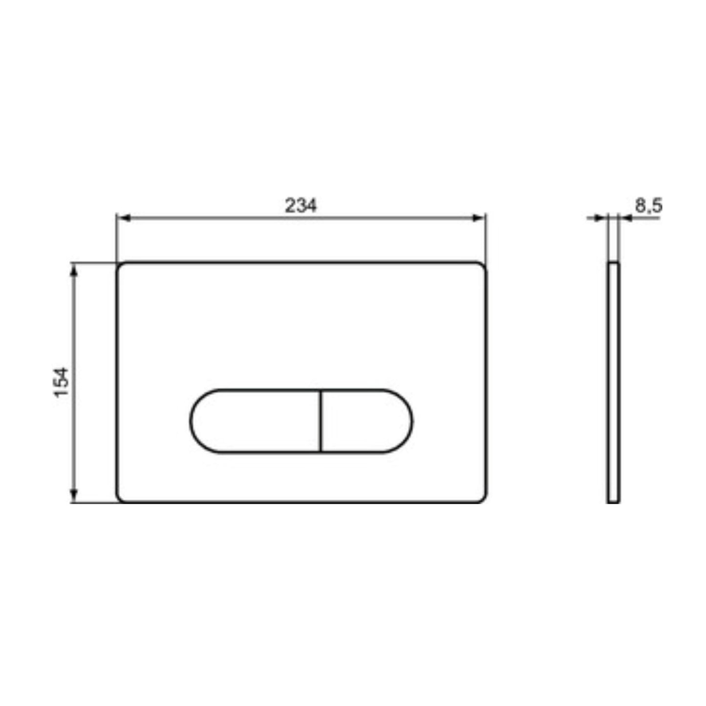 IDEAL STANDARD OLEAS PLACCA DI COMANDO M1 NERO per azionamento risciacquo cassette Prosys