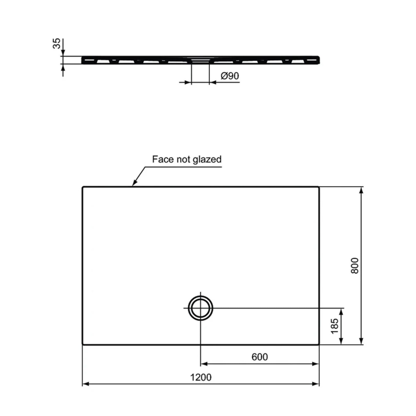 IDEAL STANDARD STRADA PIATTO DOCCIA RETTANGOLARE 120x80cm per bagno