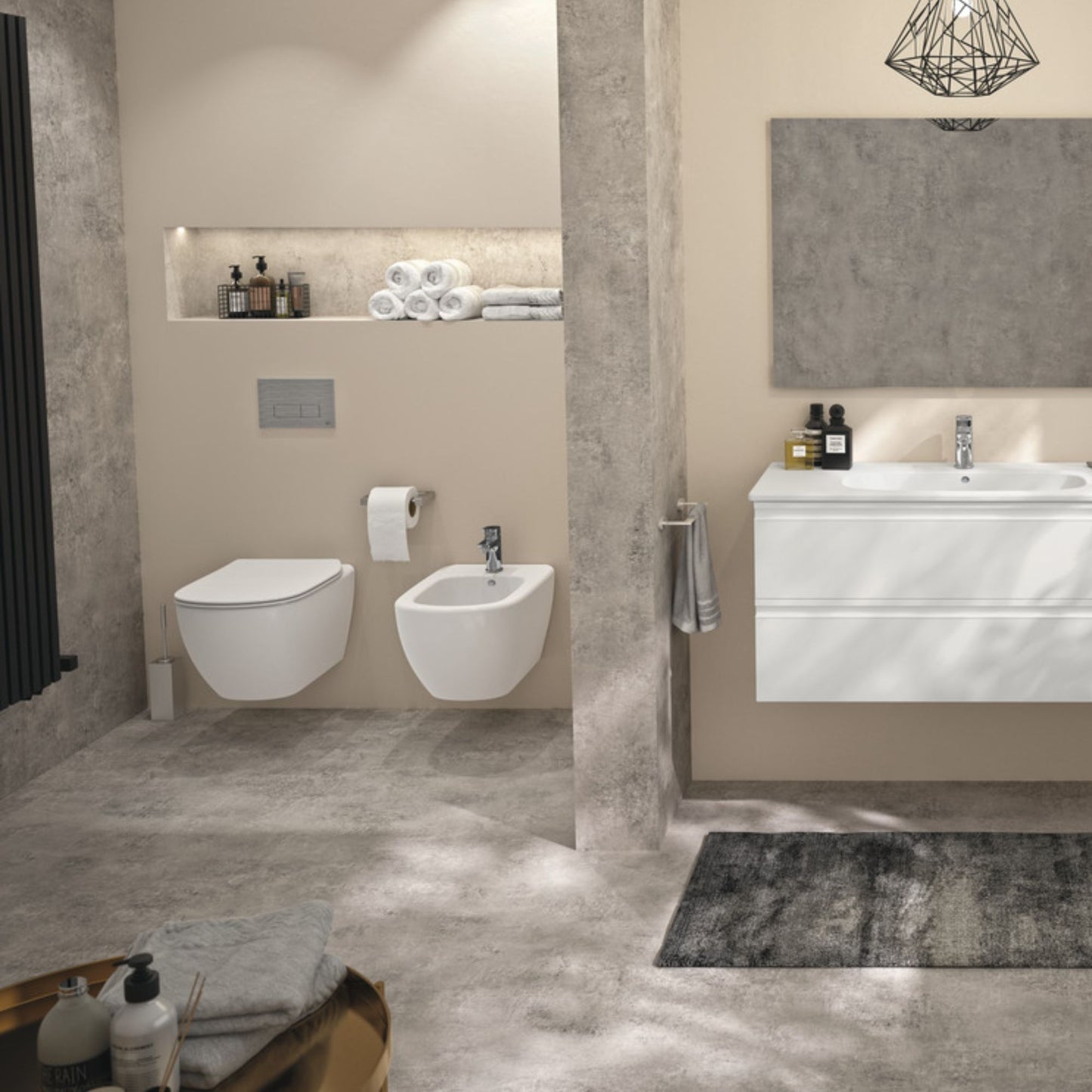 IDEAL STANDARD TESI BIDET SOSPESO BIANCO con fissaggi nascosti per bagno