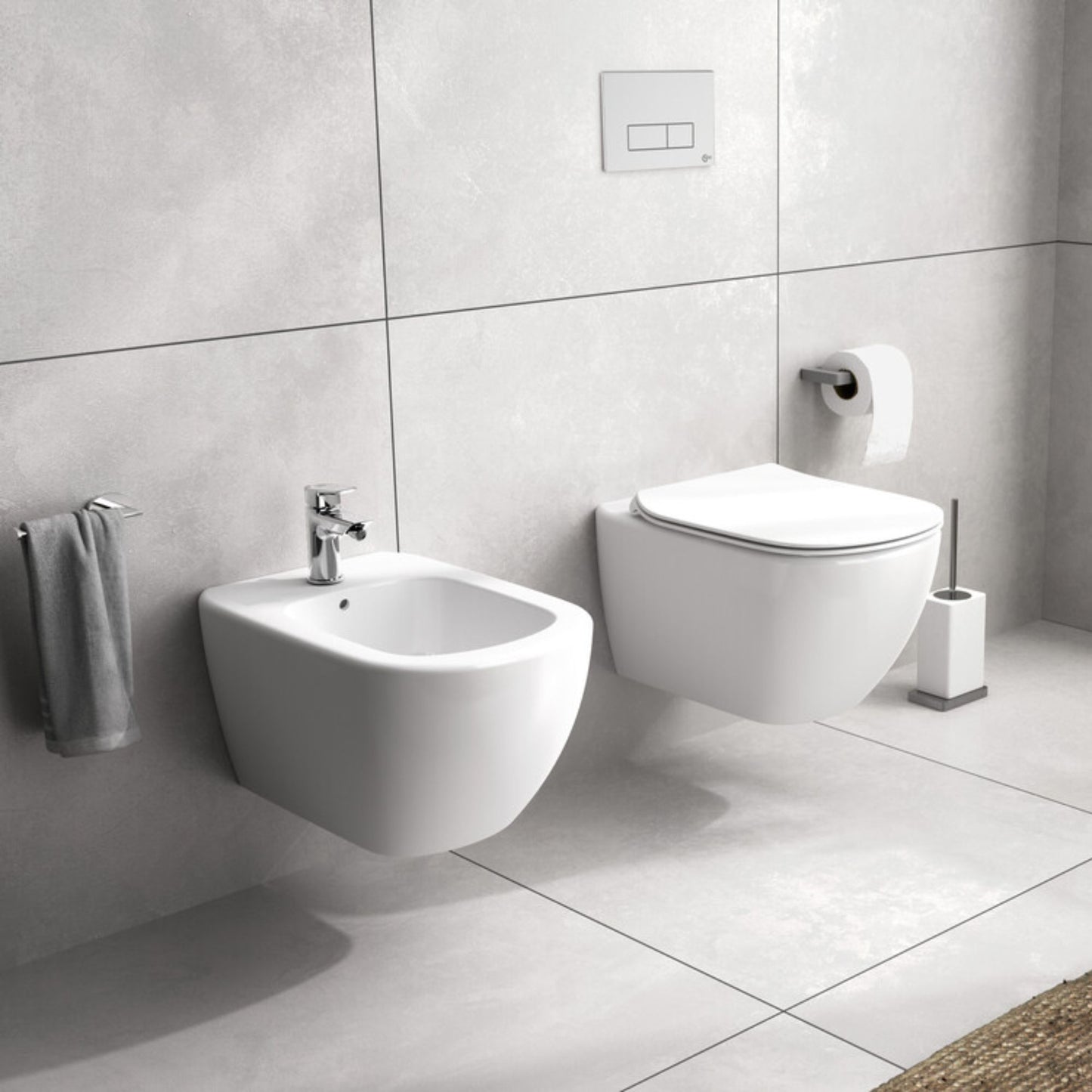 IDEAL STANDARD TESI VASO SOSPESO BIANCO SETA AQUABLADE wc water bagno