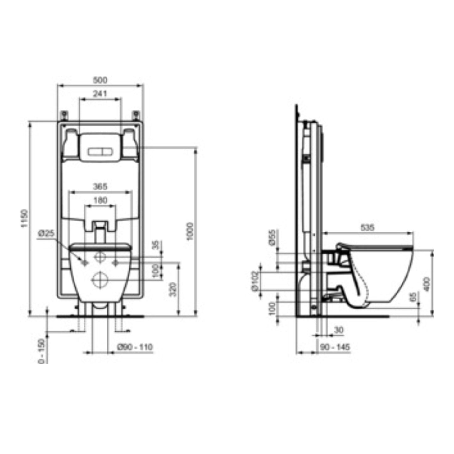 IDEAL STANDARD TESI VASO SOSPESO BIANCO SETA AQUABLADE wc water bagno