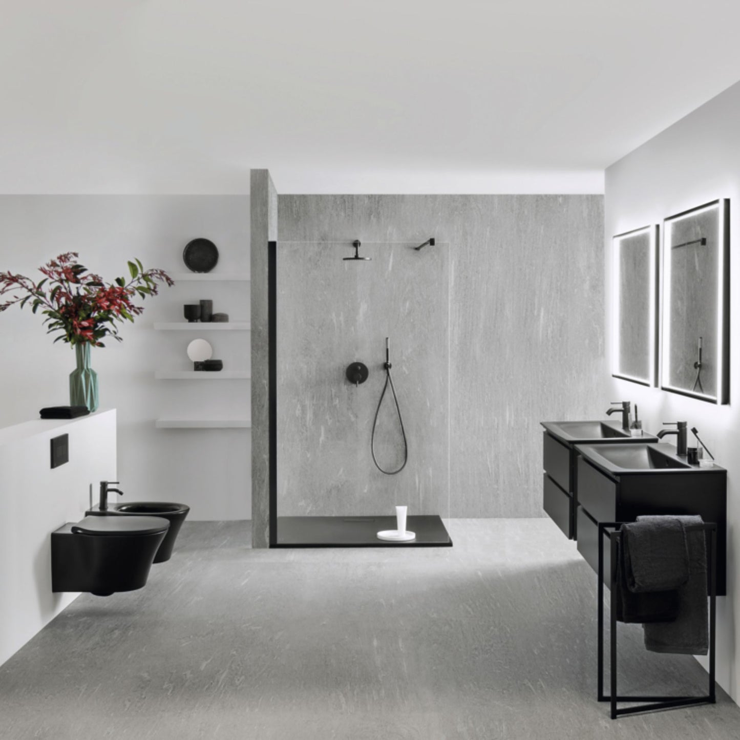 IDEAL STANDARD TESI VASO SOSPESO NERO OPACO AQUABLADE wc water bagno