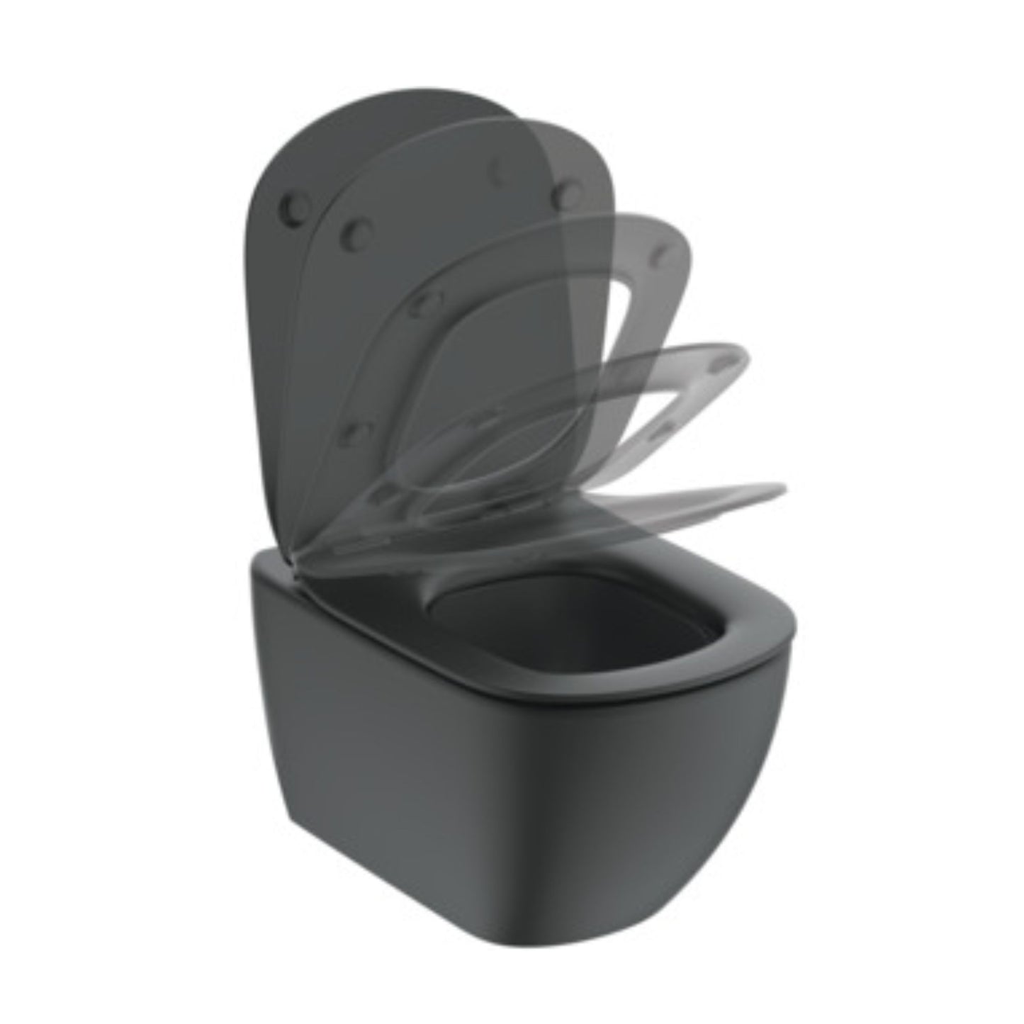 IDEAL STANDARD TESI VASO SOSPESO NERO OPACO AQUABLADE wc water bagno