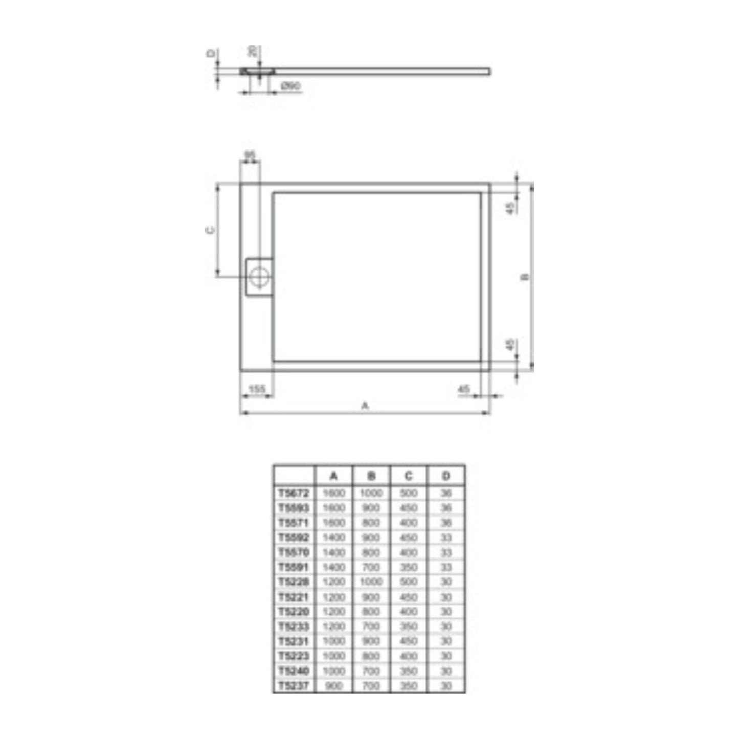 IDEAL STANDARD ULTRA FLAT S I.LIFE PIATTO DOCCIA RETTANGOLARE BIANCO 120x80cm