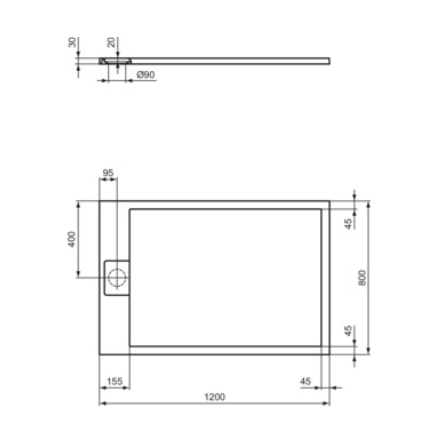 IDEAL STANDARD ULTRA FLAT S I.LIFE PIATTO DOCCIA RETTANGOLARE SABBIA 120x80cm