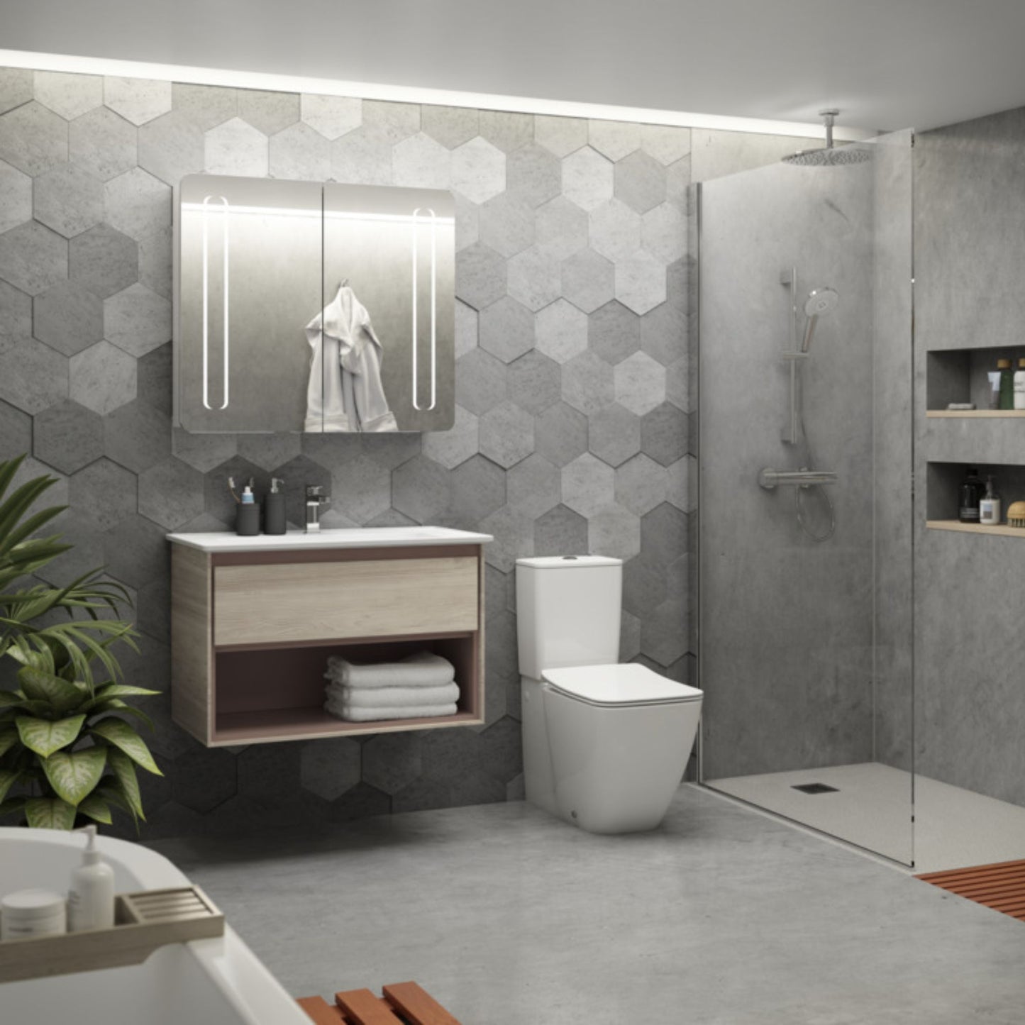 IDEAL STANDARD ULTRAFLAT S PIATTO DOCCIA GRIGIO CEMENTO RETTANGOLARE ultrasottile 120x80cm