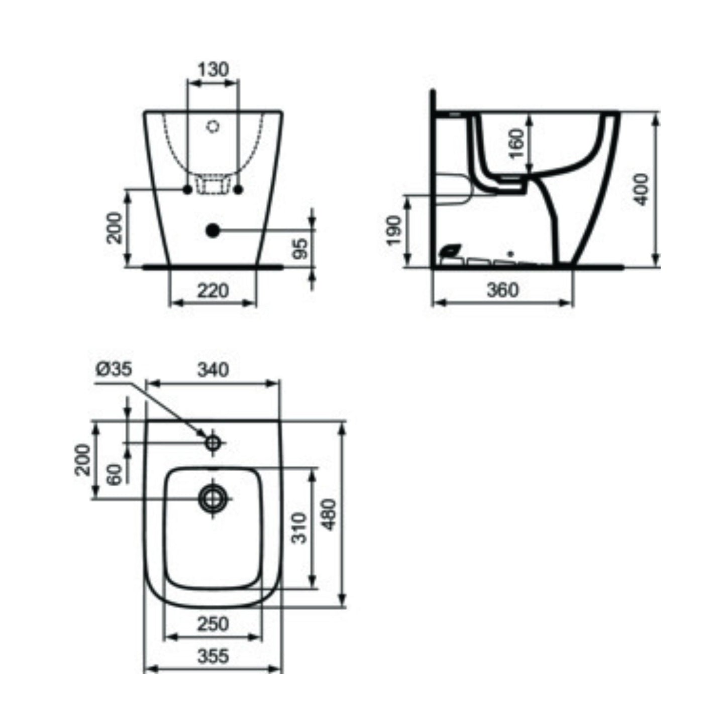 Ideal Standard I.LIFE S Bidet Bianco a terra monoforo
