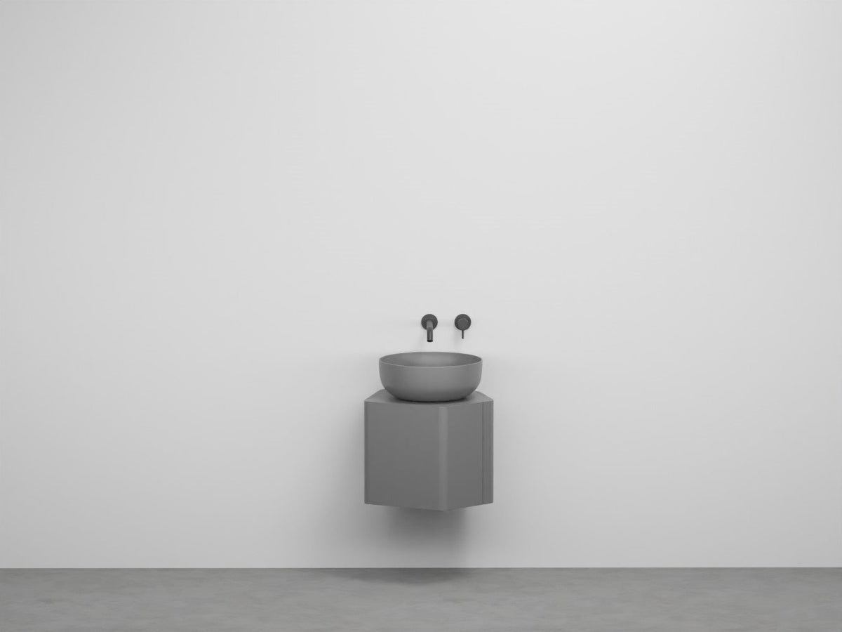 # MOBILE KANTO CON BACINELLA ERA SMALL da 50cm - CIELO salvaspazio elegante, ceramica di design e finiture personalizzabili Made in Italy