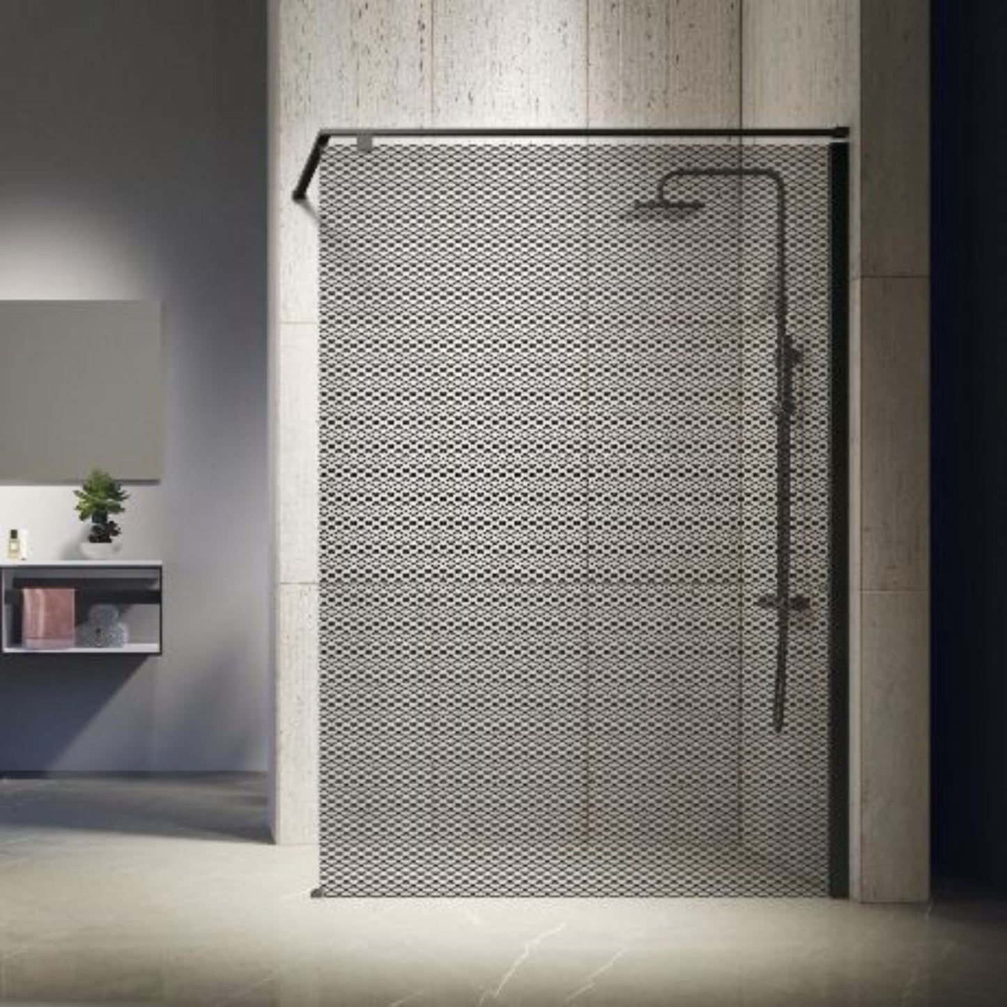 # SPAZI DOCCIA KUADRA H Serigrafato - NOVELLINI box doccia WALK-IN parete fissa