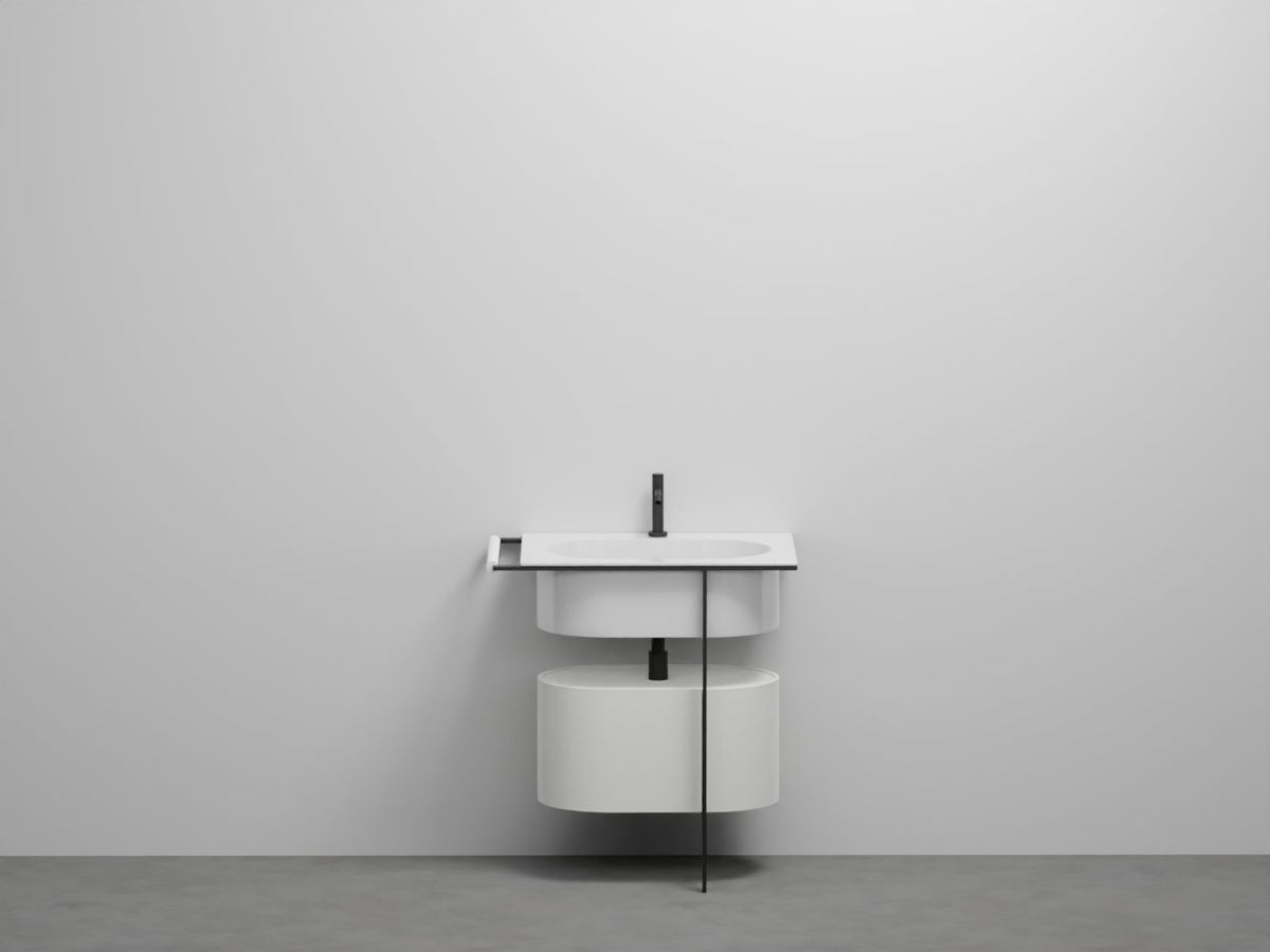 # LAVABO CON MOBILE CONTENITORE KYROS - CIELO sanitari in ceramica dal design innovativo Made in Italy