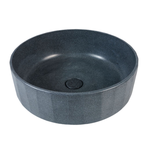 LAVABO CASTLE in Blue Sand Stone - CIPÍ lavandino con piletta coordinata, profilo iconico e design raffinato