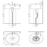 # LAVABO CON COLONNA, TROPPOPIENO E ACCESSORIO A SINISTRA ITACA - CIELO scarico a terra ideale per arredare ambienti bagno contemporanei
