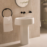 # LAVABO CON COLONNA, TROPPOPIENO E ACCESSORIO A DESTRA ITACA - CIELO scarico a parete ideale per arredare ambienti bagno contemporanei