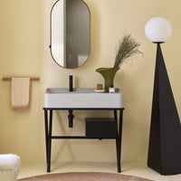 # LAVABO CON CON MOBILE e CASSETTO SIWA in ceramica - CIELO lavandino per bagno dalle geometrie nette e linee pulite
