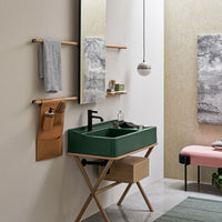 # LAVABO CON CON MOBILE e CASSETTO SIWA in ceramica - CIELO lavandino per bagno dalle geometrie nette e linee pulite