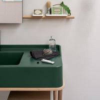 # LAVABO CON MOBILE e VASSOIO SIWA in ceramica - CIELO lavandino per bagno dalle geometrie nette e linee pulite