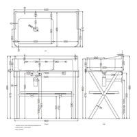 # LAVABO CON MOBILE e VASSOIO SIWA in ceramica - CIELO lavandino per bagno dalle geometrie nette e linee pulite