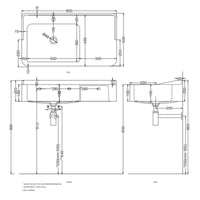 # LAVABO CON MOBILE e VASSOIO SIWA in ceramica - CIELO lavandino per bagno dalle geometrie nette e linee pulite