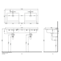 # LAVABO DOPPIO SOSPESO ERA 120Cm - CIELO in ceramica perfetta per bagni contemporanei condivisi o spazi ampi