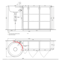# LAVABO FREESTANDING CON MOBILE A TERRA DESTRO 128Cm ITACA - CIELO scarico a parete
