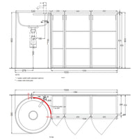 # LAVABO FREESTANDING CON MOBILE A TERRA DESTRO 90Cm ITACA - CIELO scarico a parete