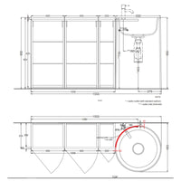# LAVABO FREESTANDING CON MOBILE A TERRA SINISTRO 90Cm ITACA - CIELO scarico a terra