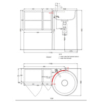 # LAVABO FREESTANDING CON MOBILE SOSPESO SINISTRO 90Cm ITACA - CIELO Scarico a parete