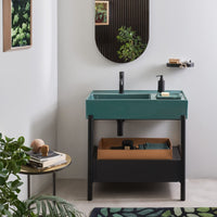 # LAVABO PLINIO 85 CON CASSETTO in ceramica - CIELO finiture pregiate e stile moderno per bagno di lusso