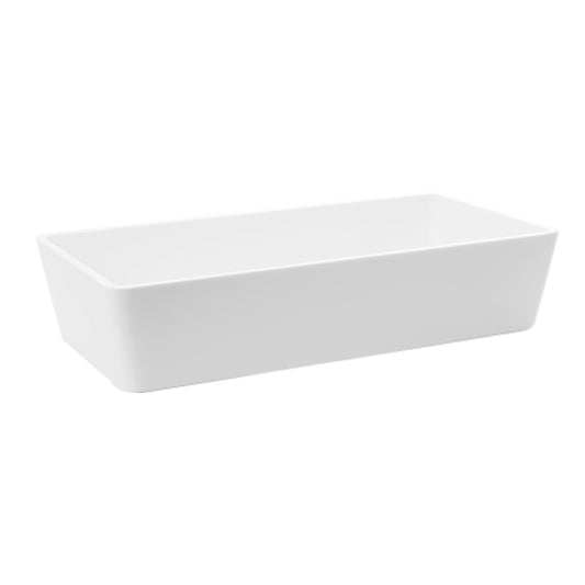 LAVABO SLASH lavantino da appoggio rettangolare bianco - CIPÍ in Solid Sufrace con scarico piletta nascosto