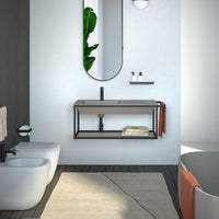 # LAVABO SOSPESO ERA 100 con BACINO SINISTRO - CIELO in ceramica, design moderno e minimal