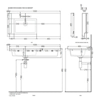 # LAVABO SOSPESO ERA 100 con BACINO SINISTRO - CIELO in ceramica, design moderno e minimal