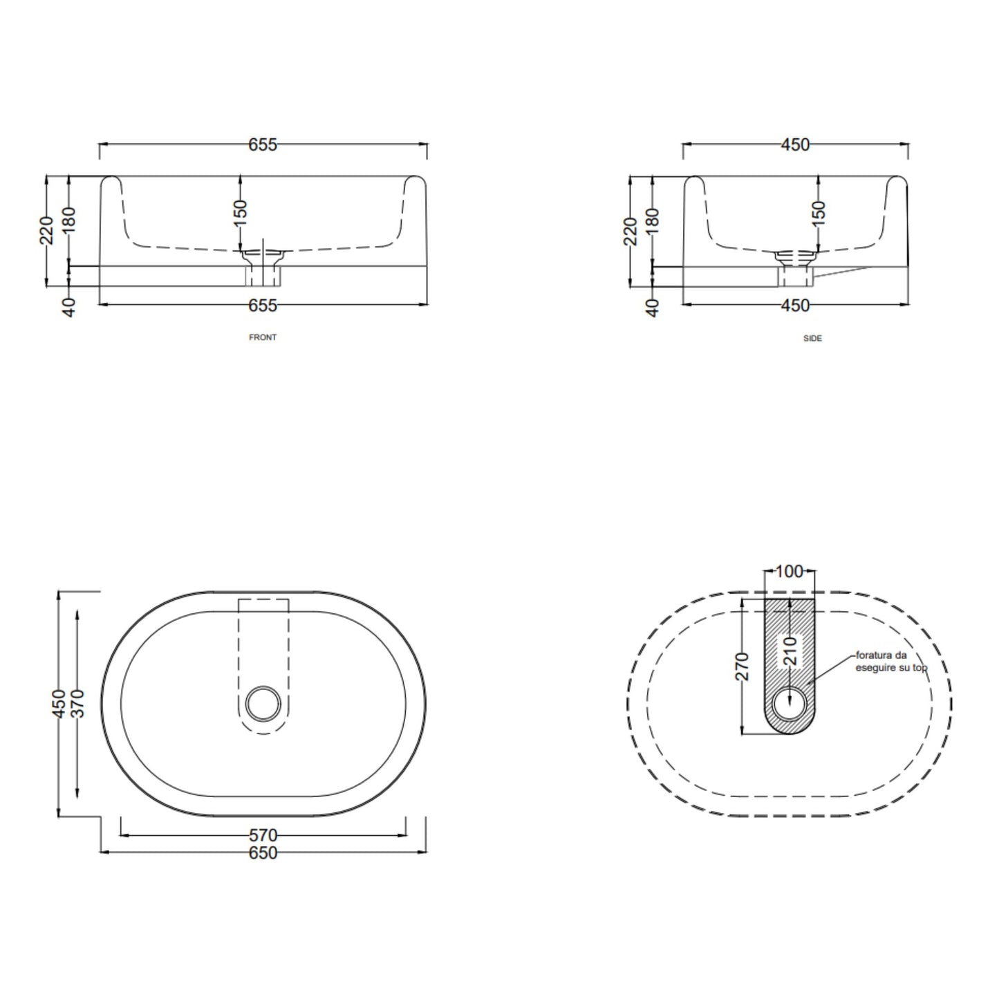 # LAVABO OVALE DA APPOGGIO ITACA - CIELO in ceramica con finiture pregiate e stile moderno