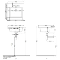 # LAVABO SOSPESO ERA 48cm - CIELO in ceramiche dal design geometrico essenziale