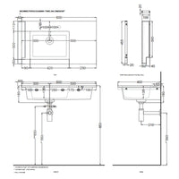 # LAVABO SOSPESO ERA 80 con BACINO SINISTRO - CIELO arredo bagno dal design moderno