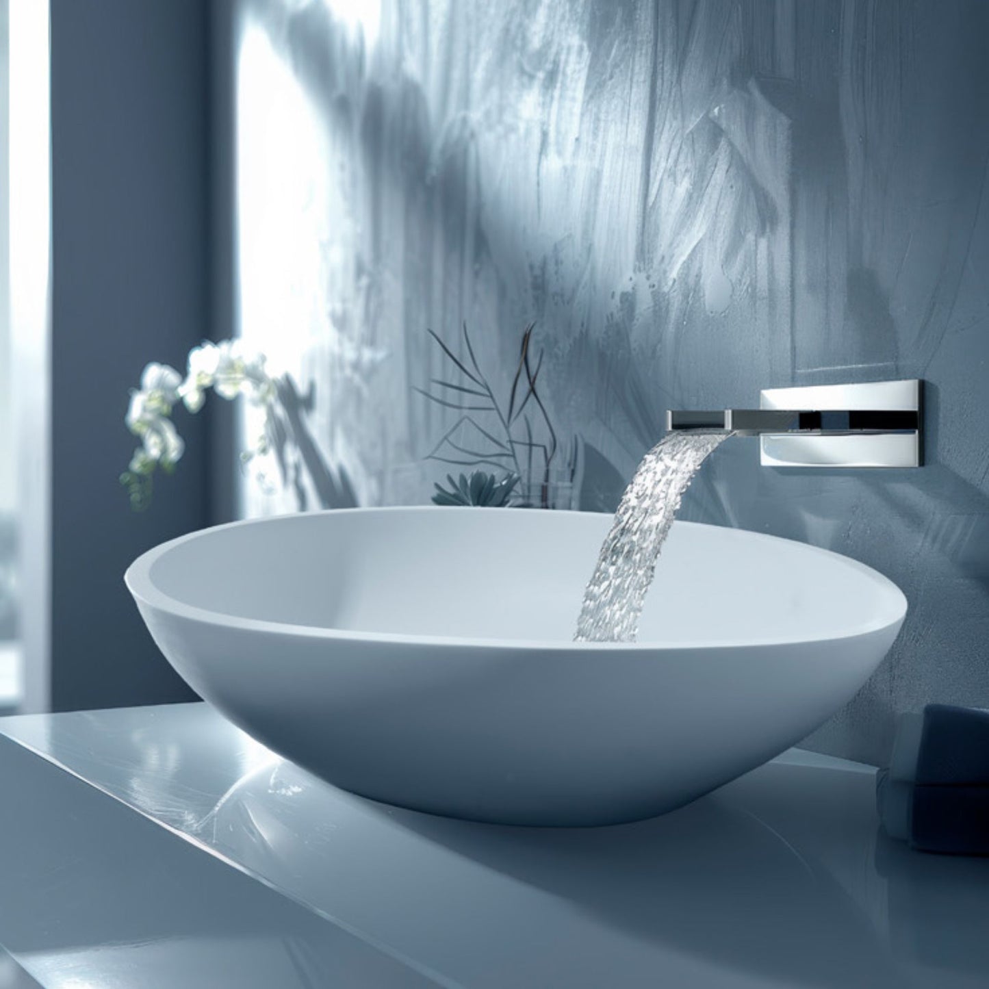 LAVABO UOVO lavantino Istone Solid Surface HQ - CIPÍ bianco opaco 60x35cm design moderno per bagno elegante