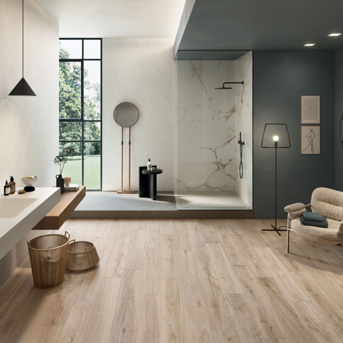 BIO ATTITUDE ALMOND 20x120mm rettangolare 9mm - LEA CERAMICHE piastrella effetto legno