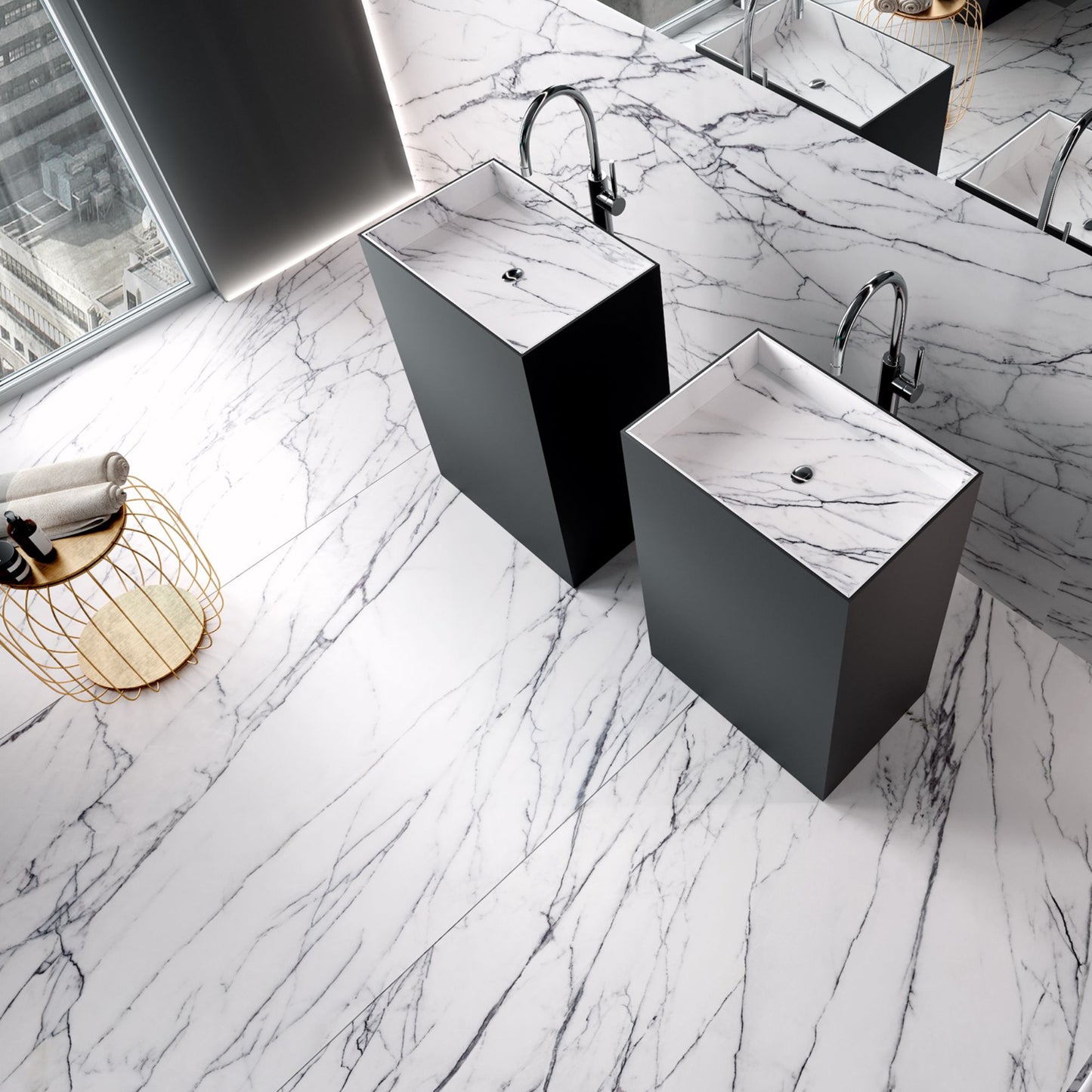 # LILAC gres effetto marmo orientale con venature nere - TAGINA Eleganza lucida per rivestimenti e design contemporaneo