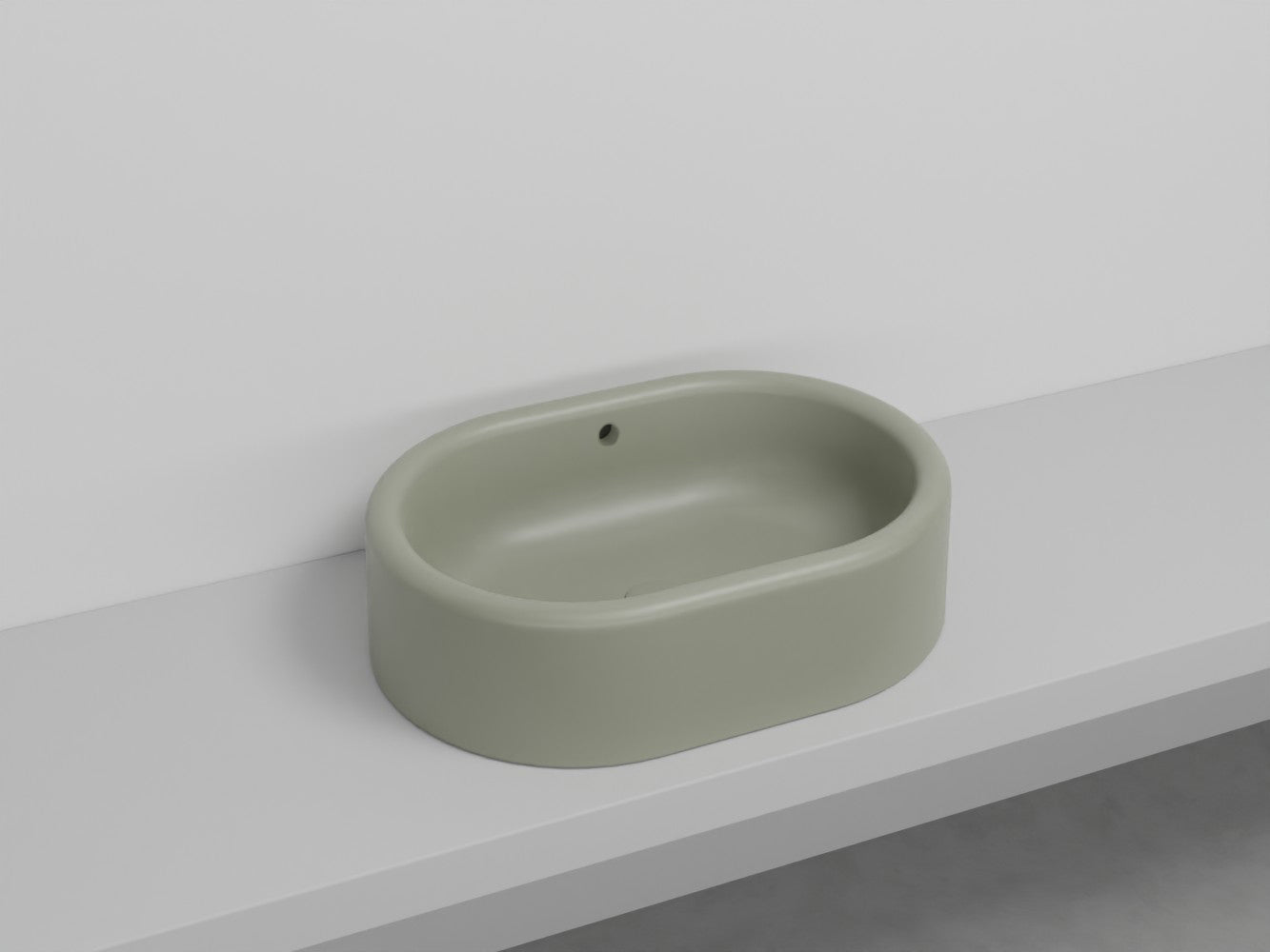 # LAVABO OVALE DA APPOGGIO ITACA con TROPPOPIENO - CIELO in ceramica con finiture pregiate e stile moderno