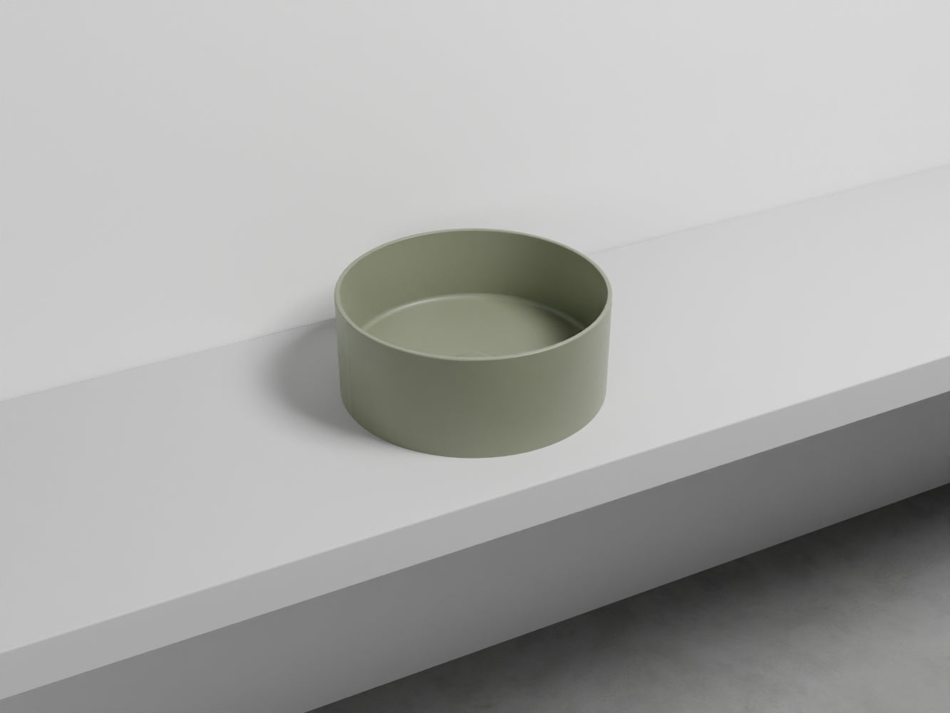 # LAVABO TONDO DA APPOGGIO THEO - CIELO in ceramica di alta qualità made in Italy per il tuo bagno