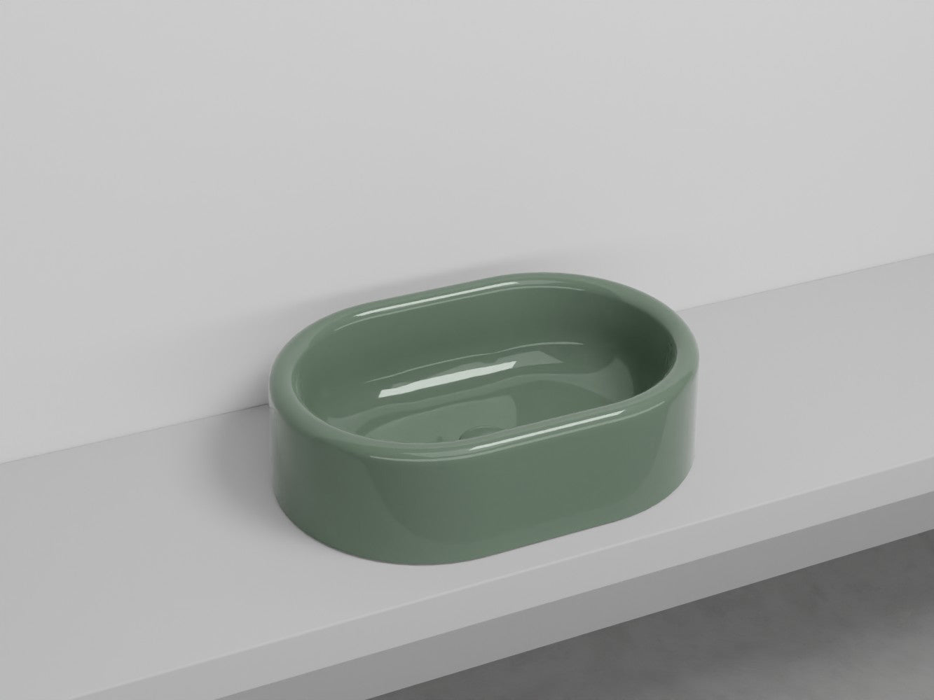 # LAVABO OVALE DA APPOGGIO ITACA - CIELO in ceramica con finiture pregiate e stile moderno