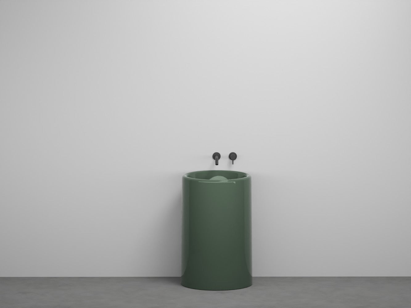 # LAVABO FREESTANDING TONDO da 53cm ITACA- CIELO eleganza minimale con scarico a terra