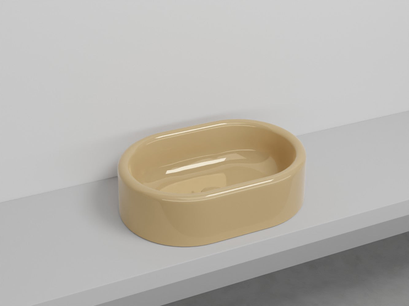 # LAVABO OVALE DA APPOGGIO ITACA - CIELO in ceramica con finiture pregiate e stile moderno