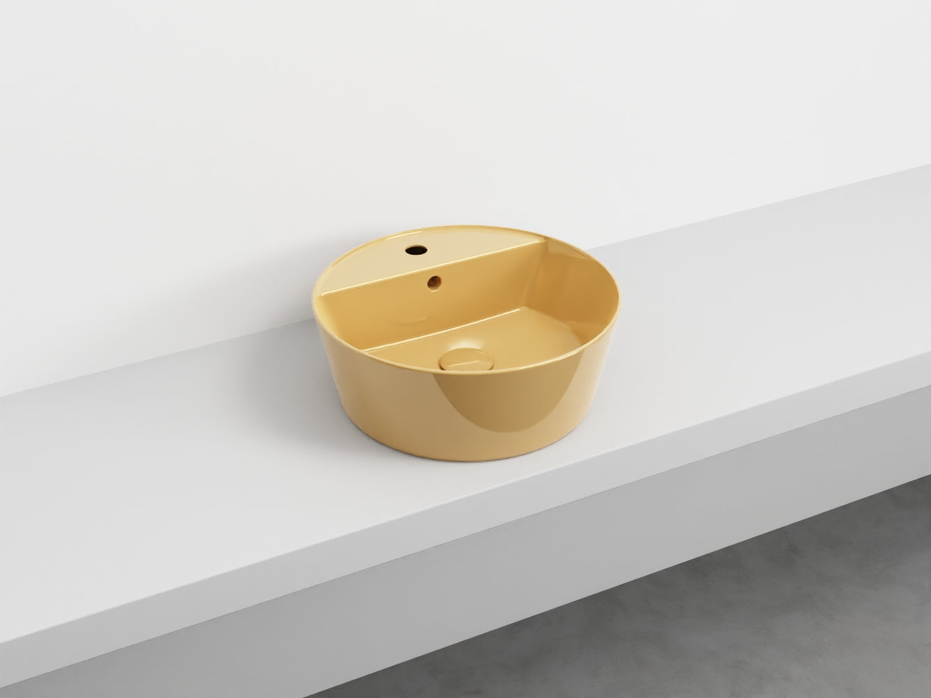 # LAVABO da appoggio HANDY - CIELO in ceramica smaltata con foro rubinetto e design moderno