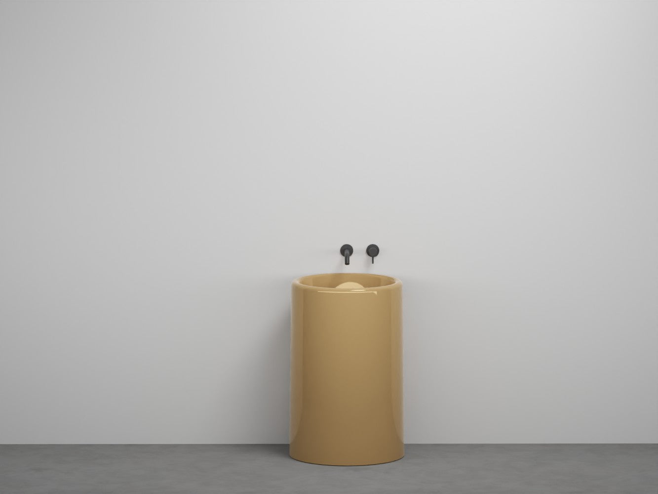 # LAVABO FREESTANDING TONDO da 53cm ITACA- CIELO eleganza minimale con scarico a terra