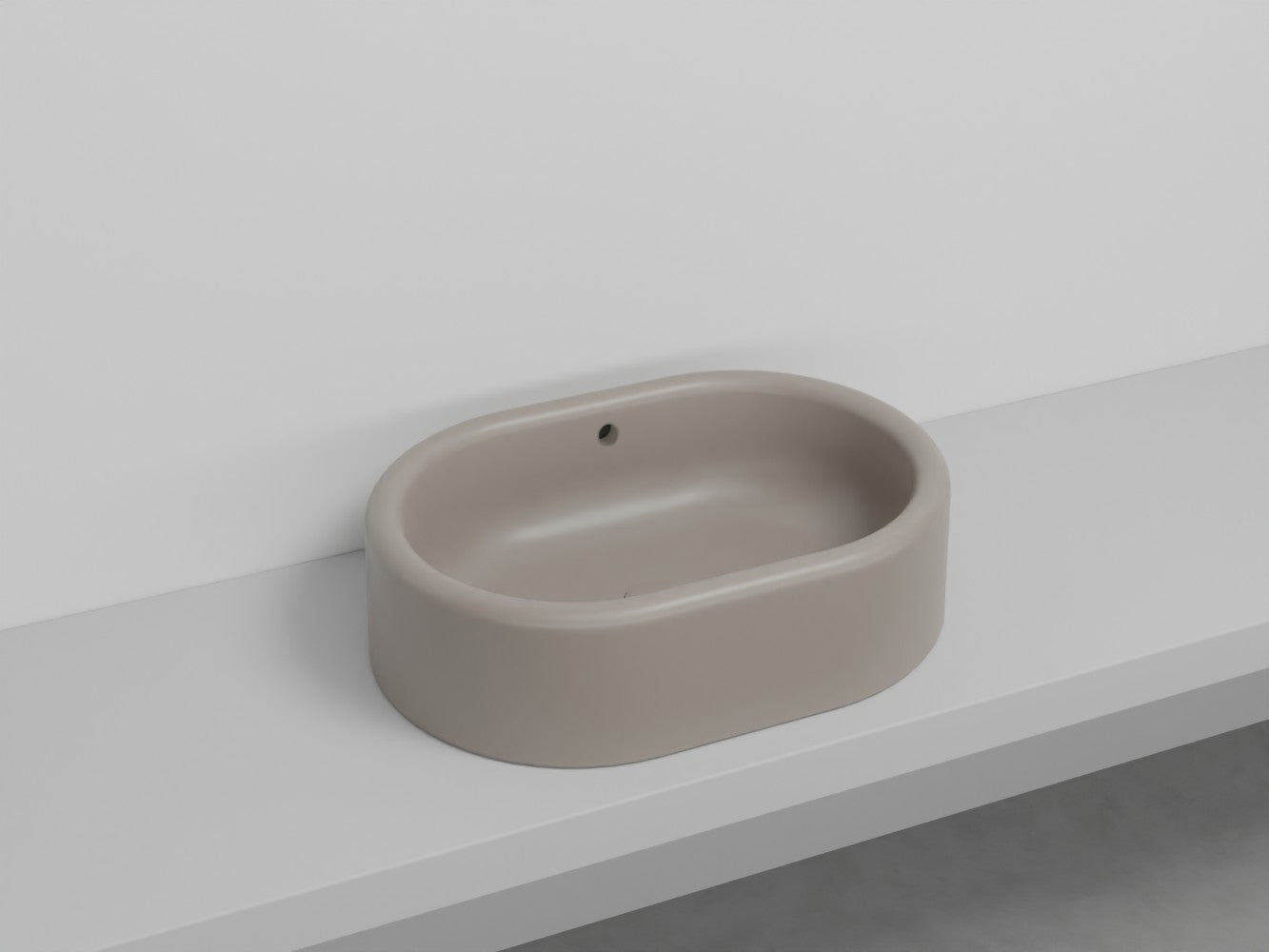 # LAVABO OVALE DA APPOGGIO ITACA con TROPPOPIENO - CIELO in ceramica con finiture pregiate e stile moderno