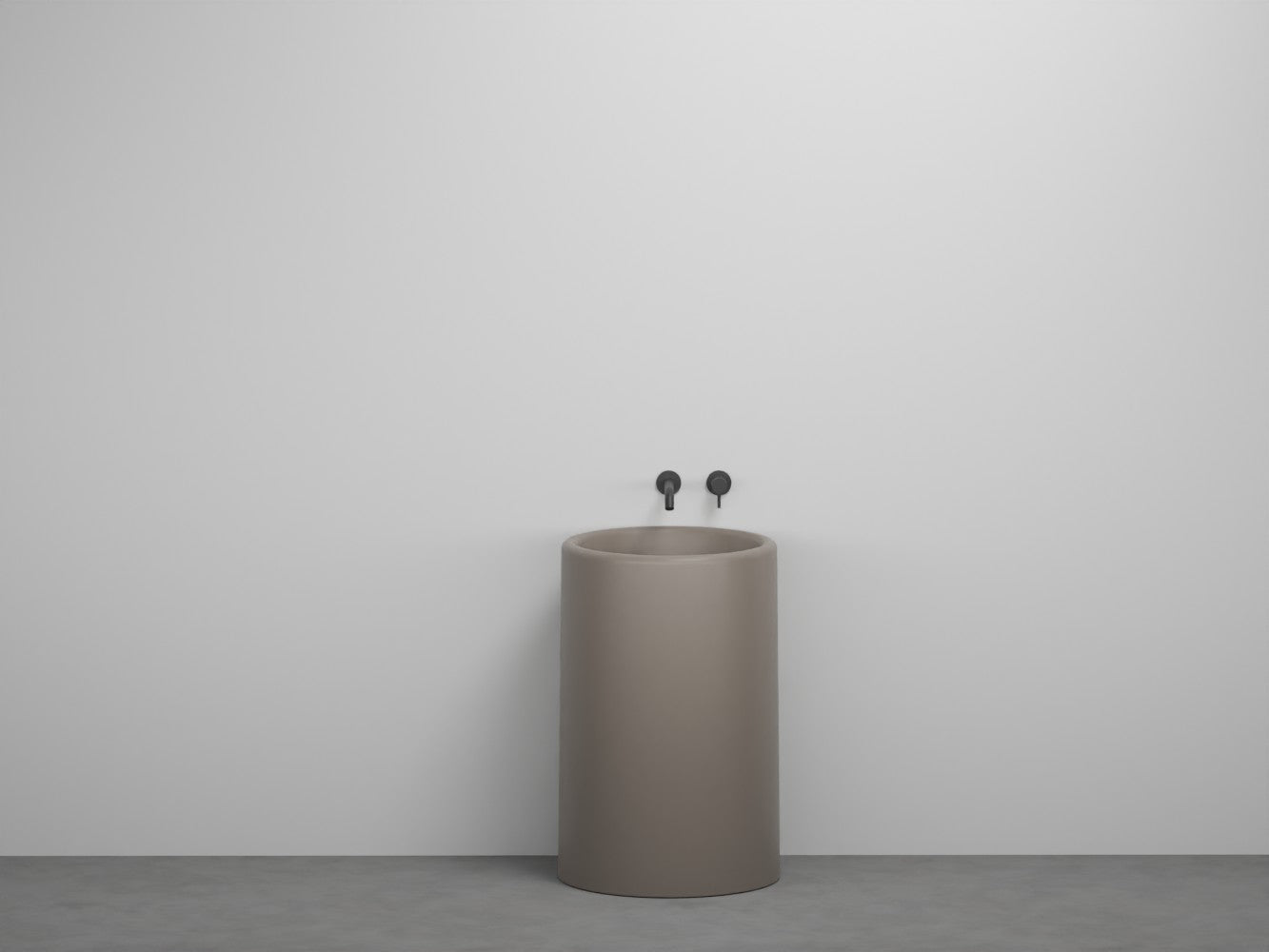 # LAVABO FREESTANDING TONDO da 53cm ITACA- CIELO eleganza minimale con scarico a terra